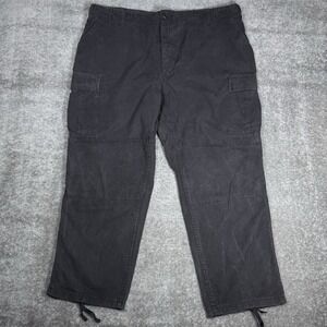 Military Pants Tru-Spec Black XXLarge 44x30 Cargo Distressed Grunge Streetwear‎